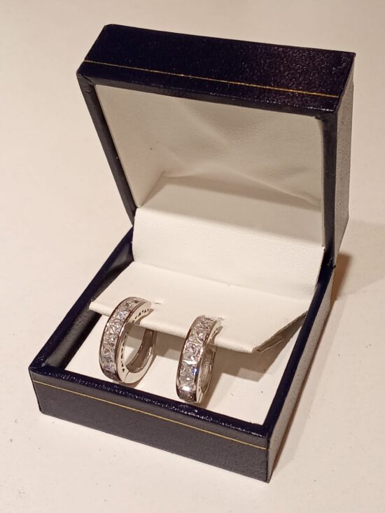 Aros en plata anchos con hilera