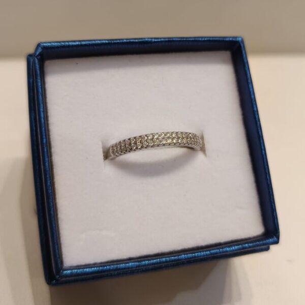Anillo medio sin fin con dos hileras de circonias