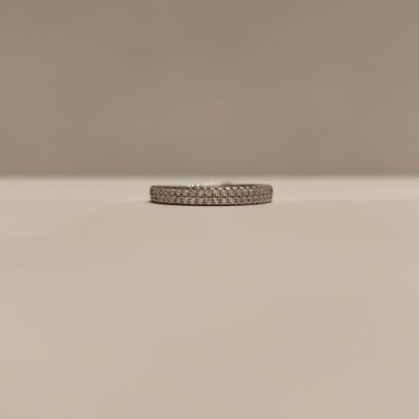 Anillo medio sin fin con dos hileras de circonias