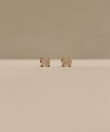 Caravanas con piedra natural rosa y engarce de 4 grifas